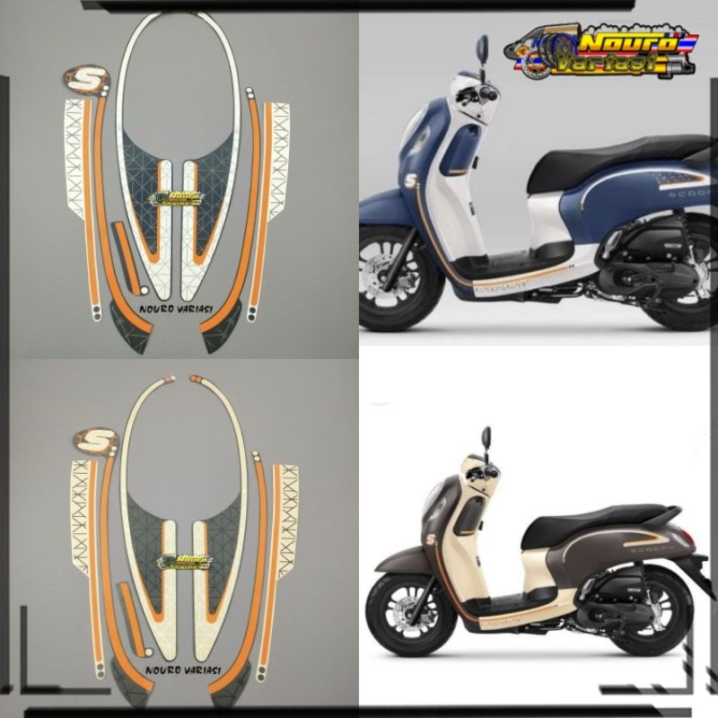 Aksesoris motor striping Honda Scoopy 2022 fashion blue list body standar