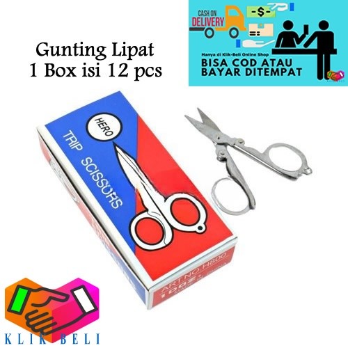 

Hero Gunting Lipat Saku Kecil LUSINAN / Folding Trip Scissors Isi 12 Pcs
