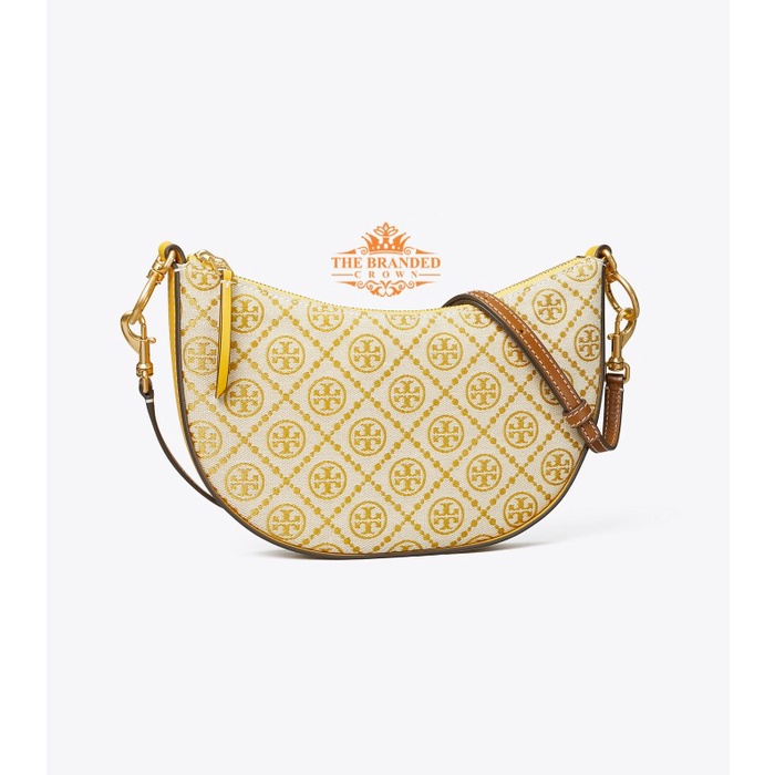VS Tas Tory Burch Monogram Jacquard Mini Hobo Goldfinch Vvs