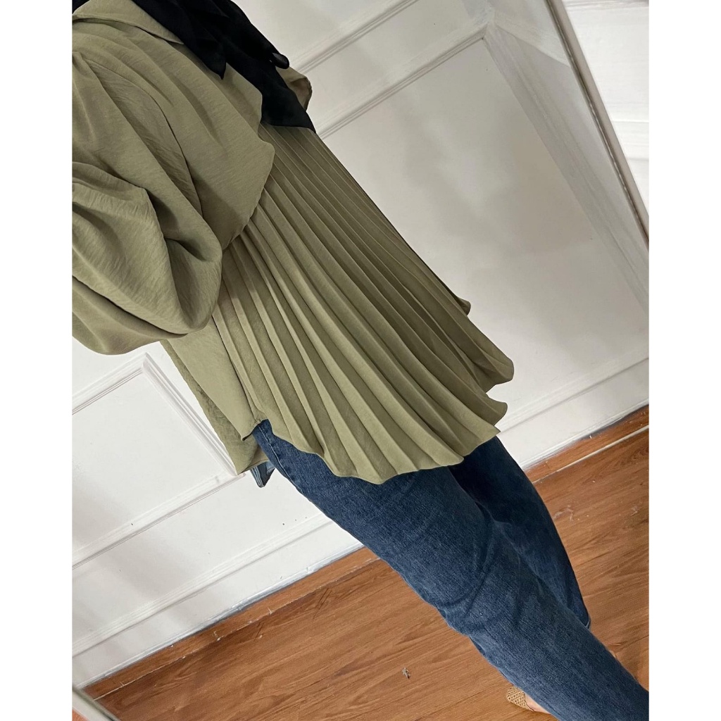 Medina Blouse Kemeja Plisket / Blouse Plisket Premium
