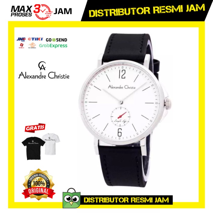 Jam Tangan Wanita Alexandre Christie AC 8458 8458LS Silver Black