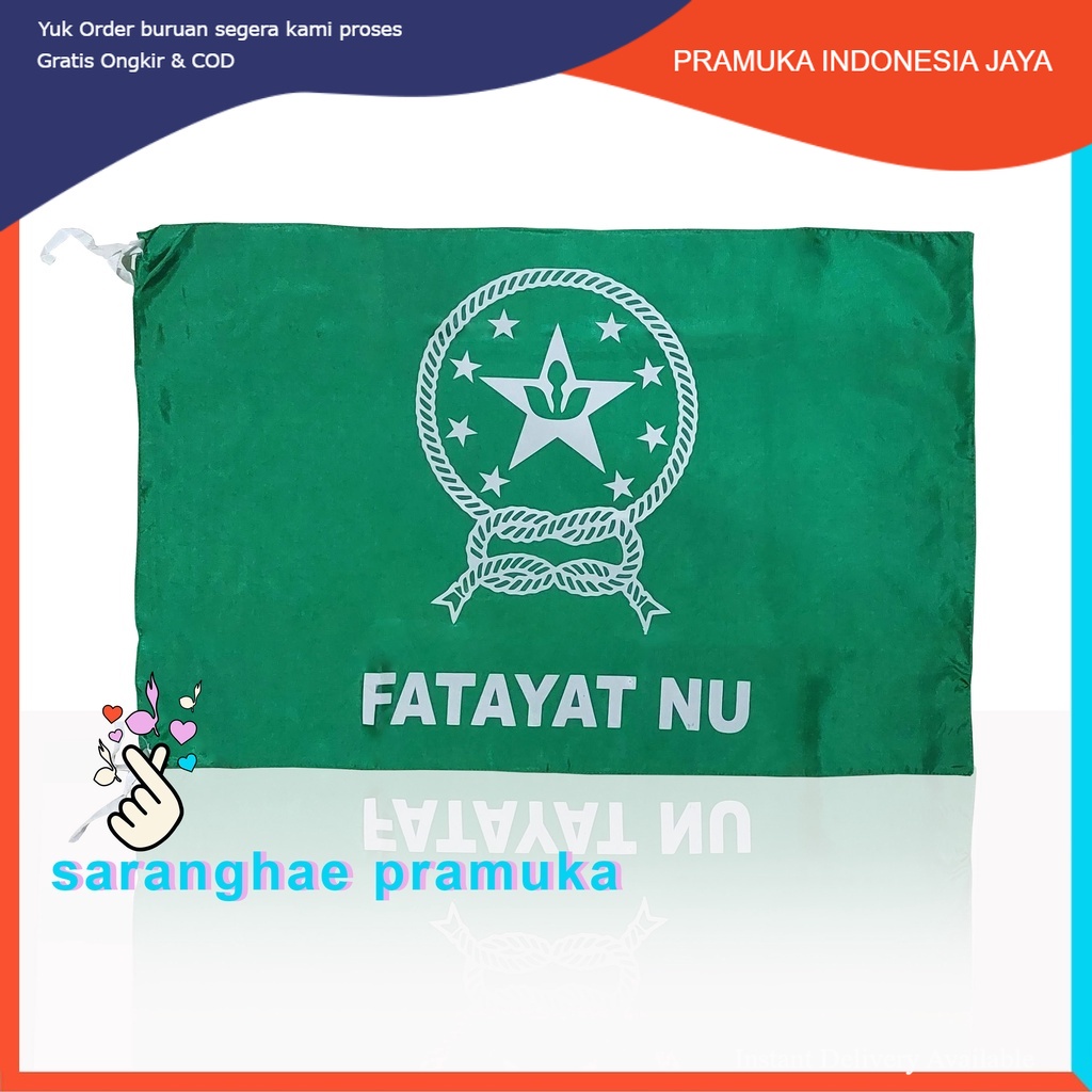 Bendera Fatayat NU berkualitas Nahdlatul Ulama Kain Hijau Bahan Satin