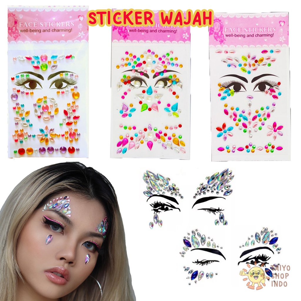 

TAIYO Sticker Wajah Muka Anak Diamond Timbul Aksesoris Fashion Face Sticker Gems Crystal Make Up