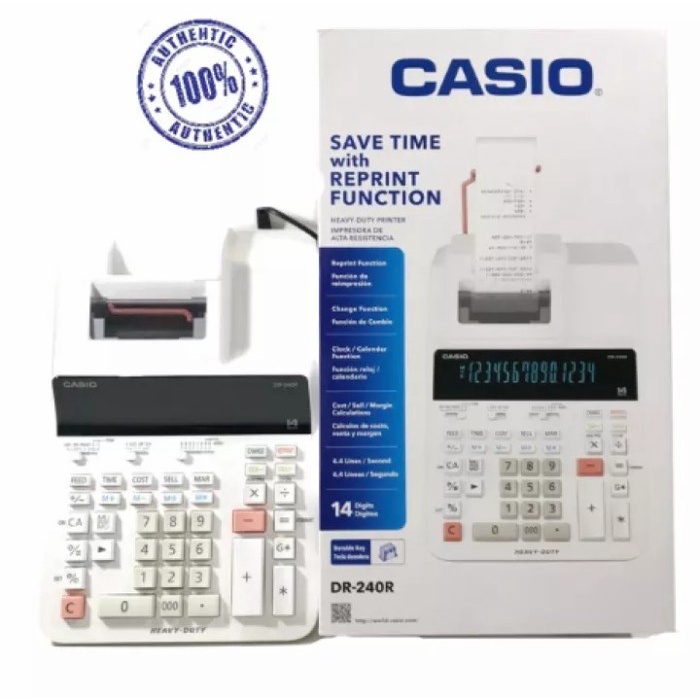 

Kalkulator Kasir Printing CASIO DR-240R Print Calculator 240 R