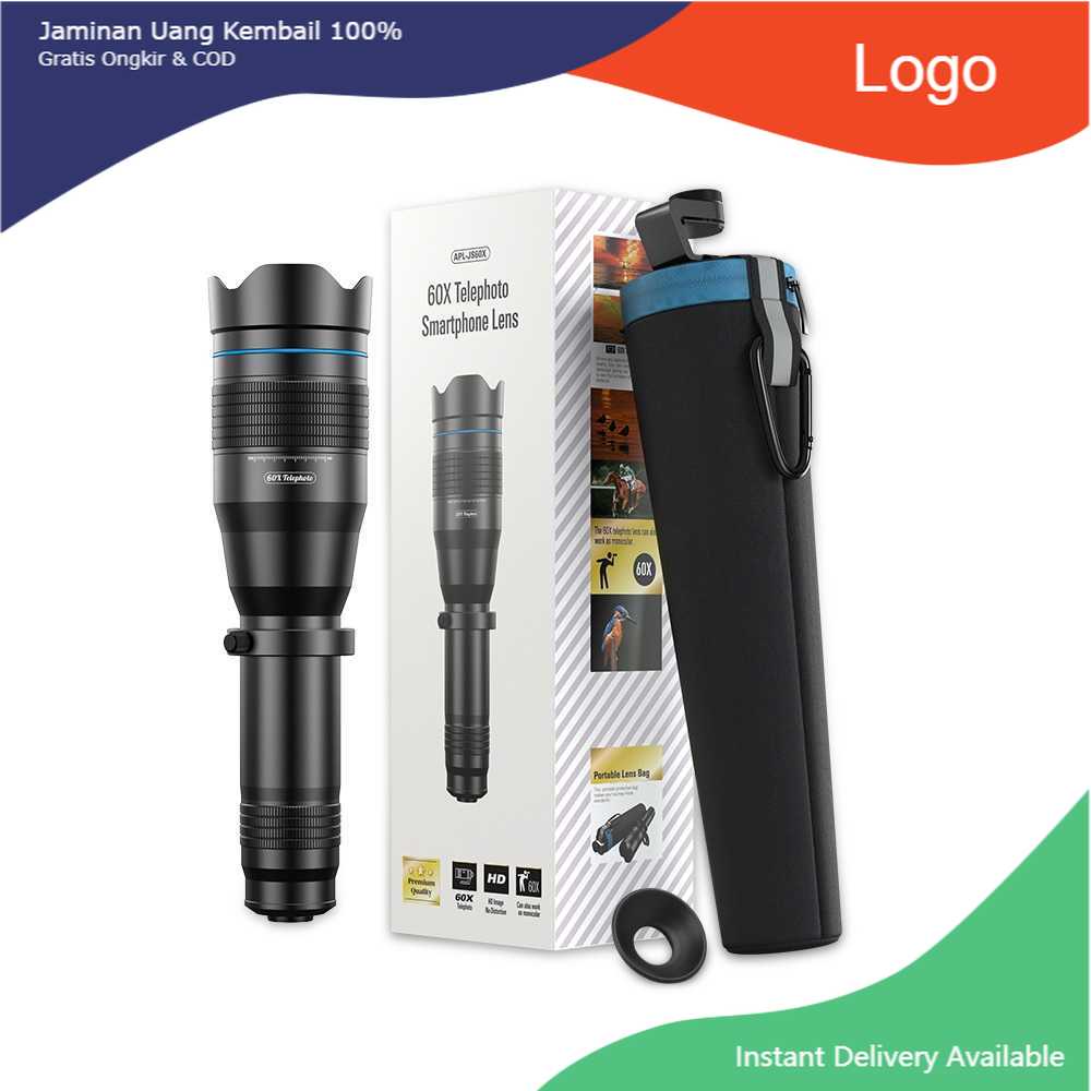 APEXEL APL-JS60X - 60x Telephoto Smartphone Lens - Lensa Tele 60X Zoom