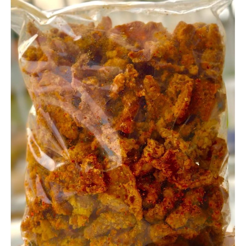

kulit krispy ayam pedes bumbu daun jeruk 1/2kg mugibarakah SIAP NYEMIL SAJI