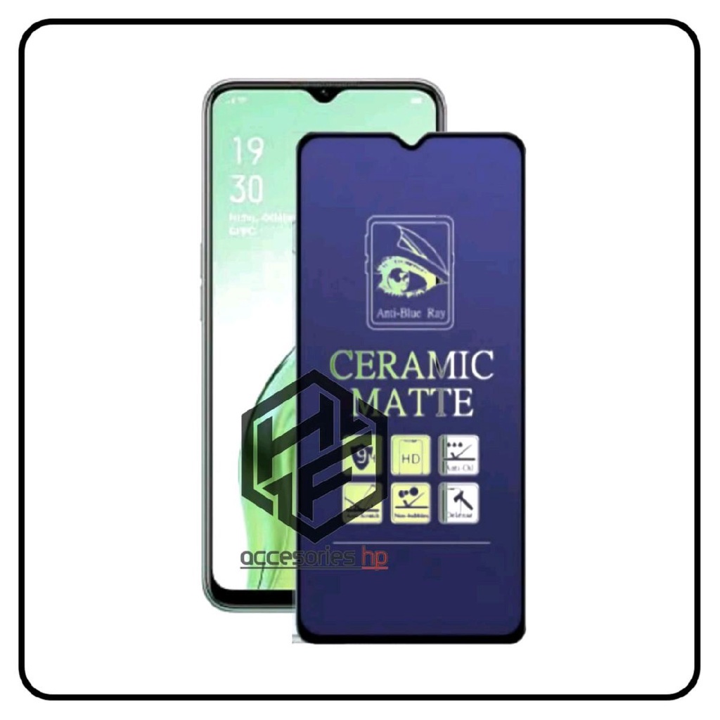 TG tempered ceramic blue Oppo A16 A16s anti gores ceramic blue anti radiasi Oppo 16 16s
