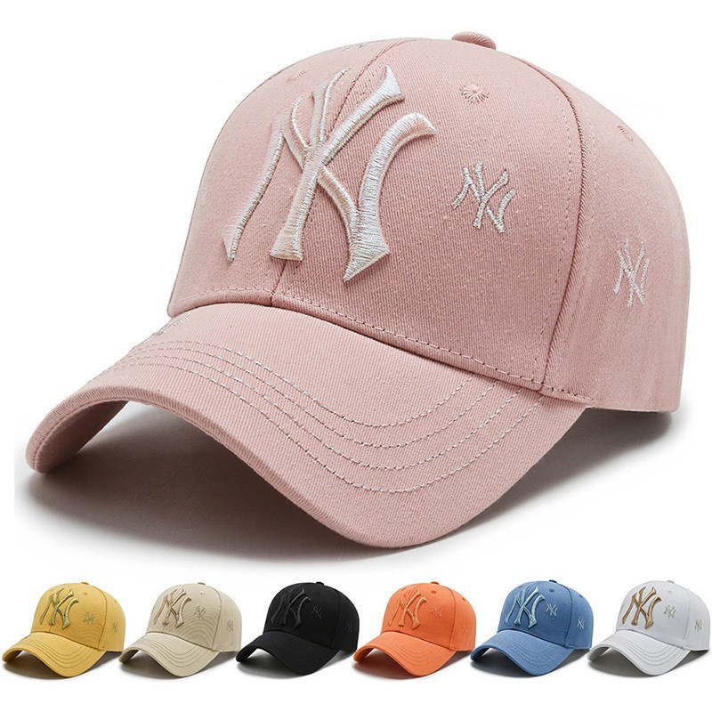 Topi Baseball Pria Wanita New York NY Yankees Bahan Dril Suede Emboss Merek NY Unisex Kualitas SUPER