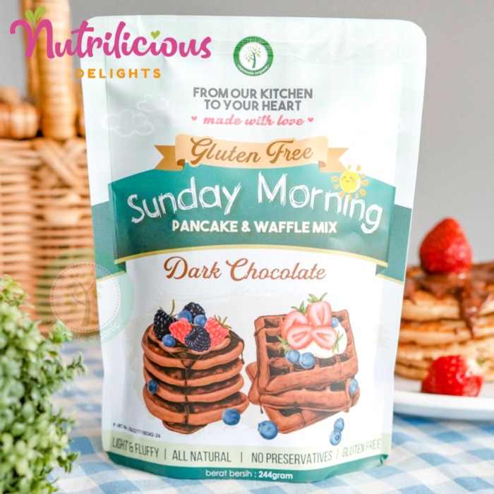 

Promo Best Seller Chocolate Gluten Free Sunday Morning Pancake and Waffle Mix 244 Gram
