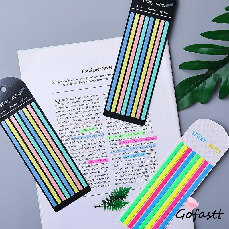 

160 Lembar STRIP Transparan Sticky Note / Transparent Highlighter Penanda Buku Anotasi Long Panjang Stripe PET-G