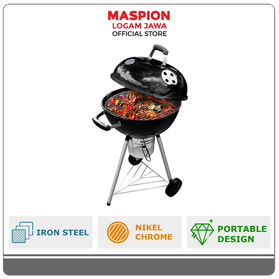 Maspion Maslon Panggangan Besi Baja Deluxe Grill 47 cm