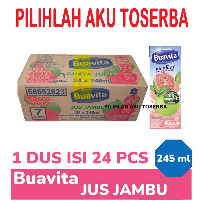 

BUAVITA GUAVA Jus Jambu 245 ml - ( HARGA 1 DUS ISI 24 )