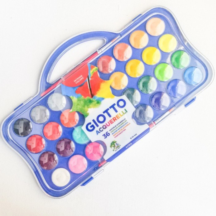 

kurniacollection09_id Terjangkau Cat Air Giotto 36 Warna Watercolor GIOTTO Bonus Kuas 2 Pcs