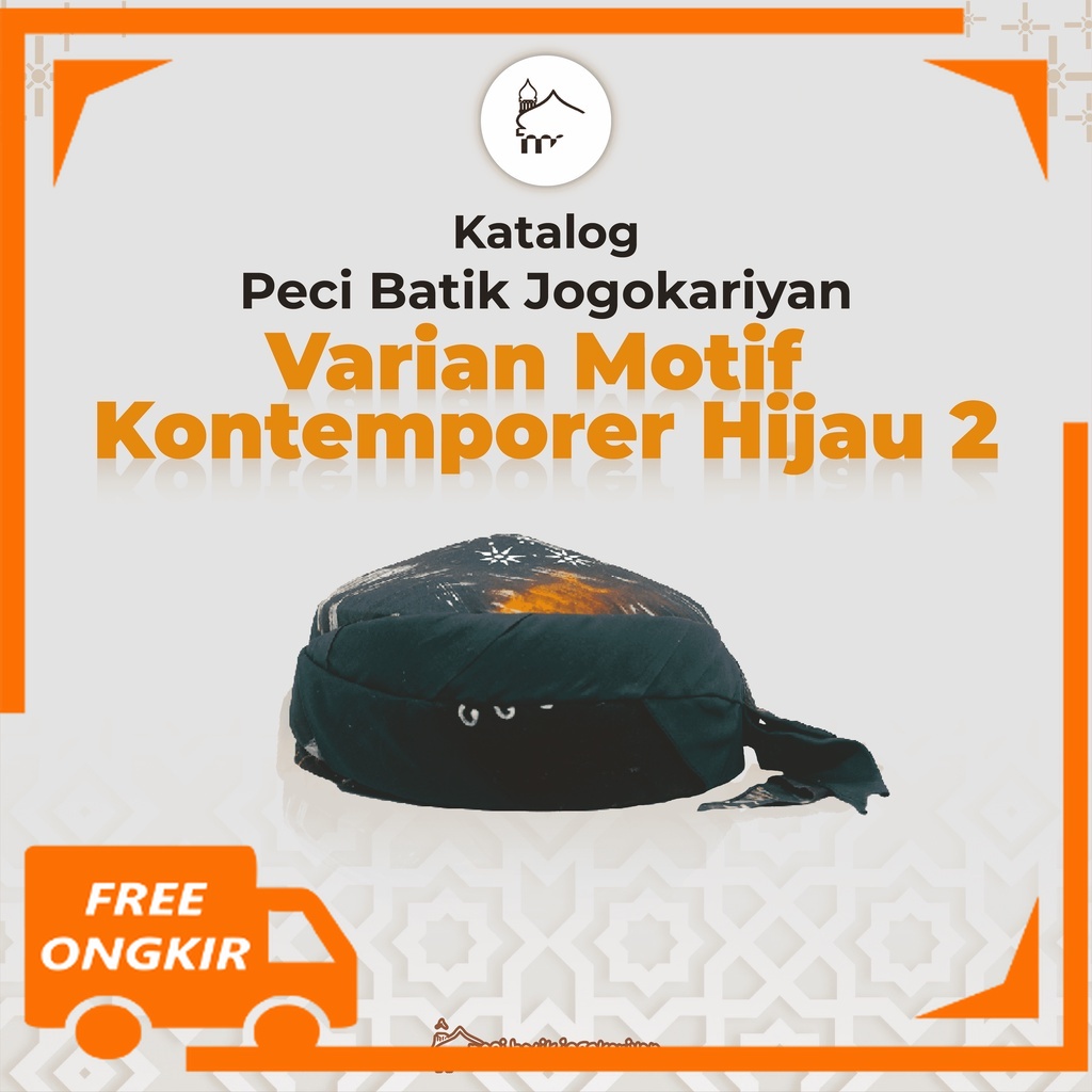 Peci Batik Jogokariyan Jogokaryan kopeah songkok Motif Kontemporer Hijau 2