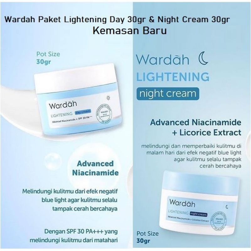 WARDAH LIGHTENING CREAM SIANG/MALAM 30GR POT
