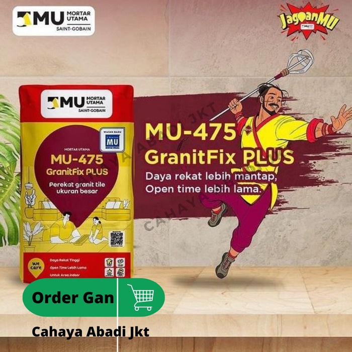 MU 475 Granitfix Plus Semen Instan Perekat Granit Ukuran Besar 25kg