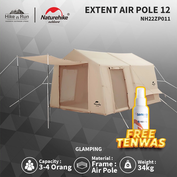 promo Tenda Camping Naturehike NH22ZP011 Extend Air Pole 12 X Glamping Tent - Gold PO