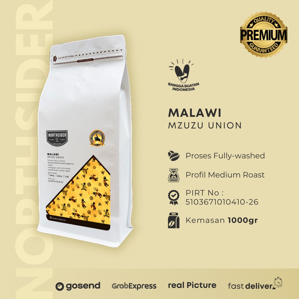 

Northsider Kopi Arabika Malawi Mzuzu Union Coffee fully-washed - 1Kg
