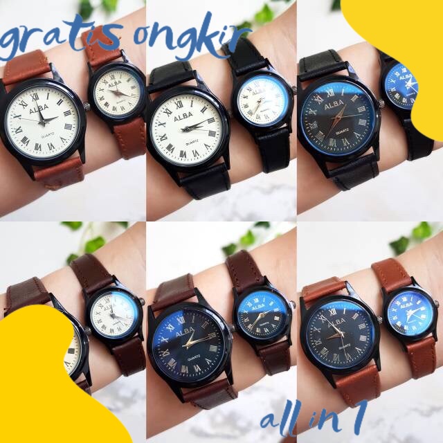 GRATIS  ONGKIR JAM TANGAN COUPLE MURAH READY 6 WARNA SIMPLE FASHION HARGA SATUAN Jam Rubber perempua
