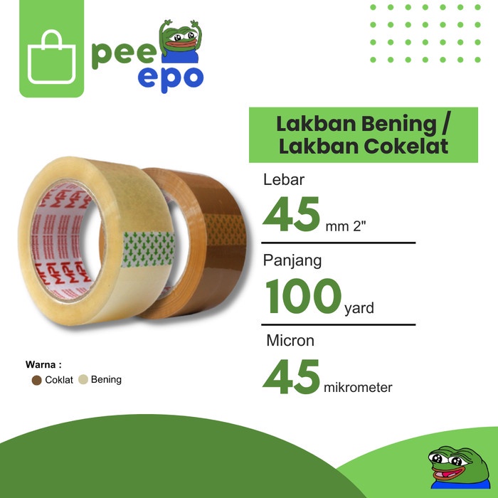 

Lakban Bening / Lakban Cokelat 45mm x 100 Yard Master Pack Indonesia
