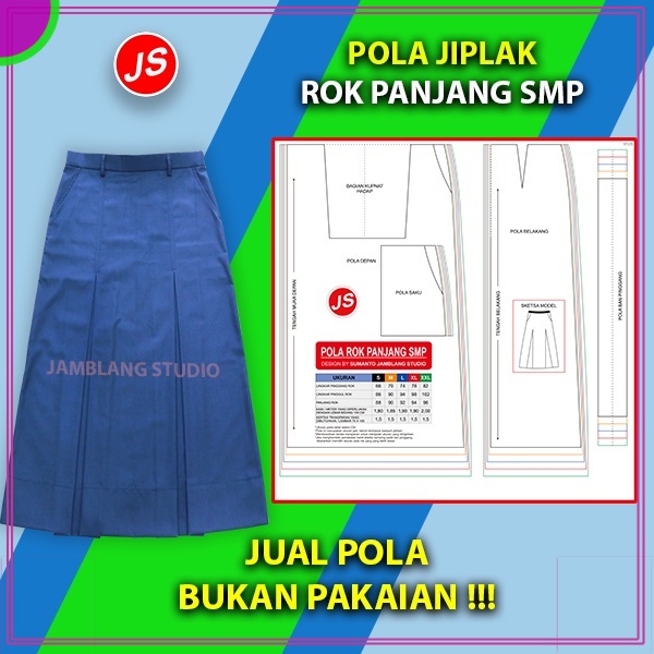Pola Jiplak Rok Panjang SMP | Rotsa.Id