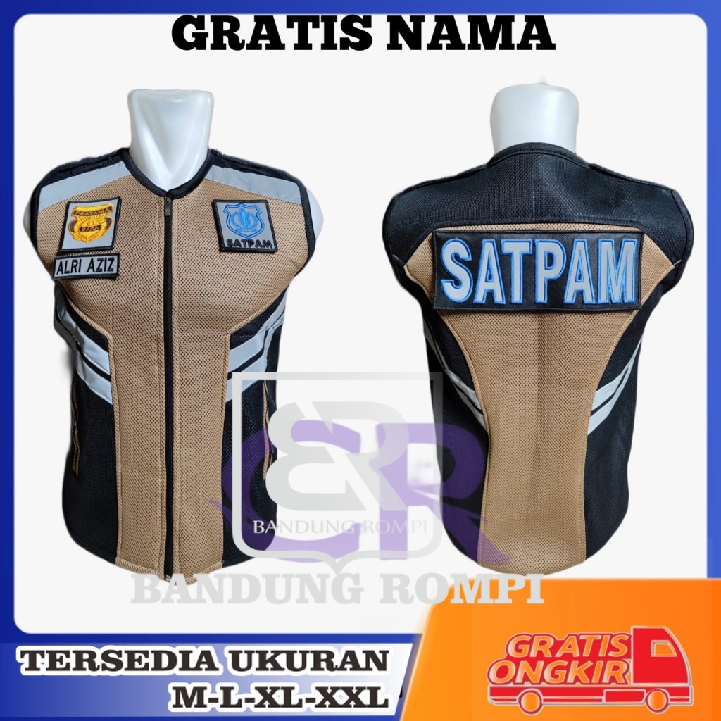 Bandung_Rompi Rompi Satpam Iga Hitam Bahan Doublemesh/Rompi Satpam Terbaru/Rompi Satpam Tebal Terbar