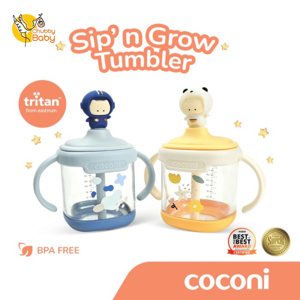 COCONI Sip' n Grow Tumbler 260ml | Sippy Cup | Gelas Susu Anak Sedotan