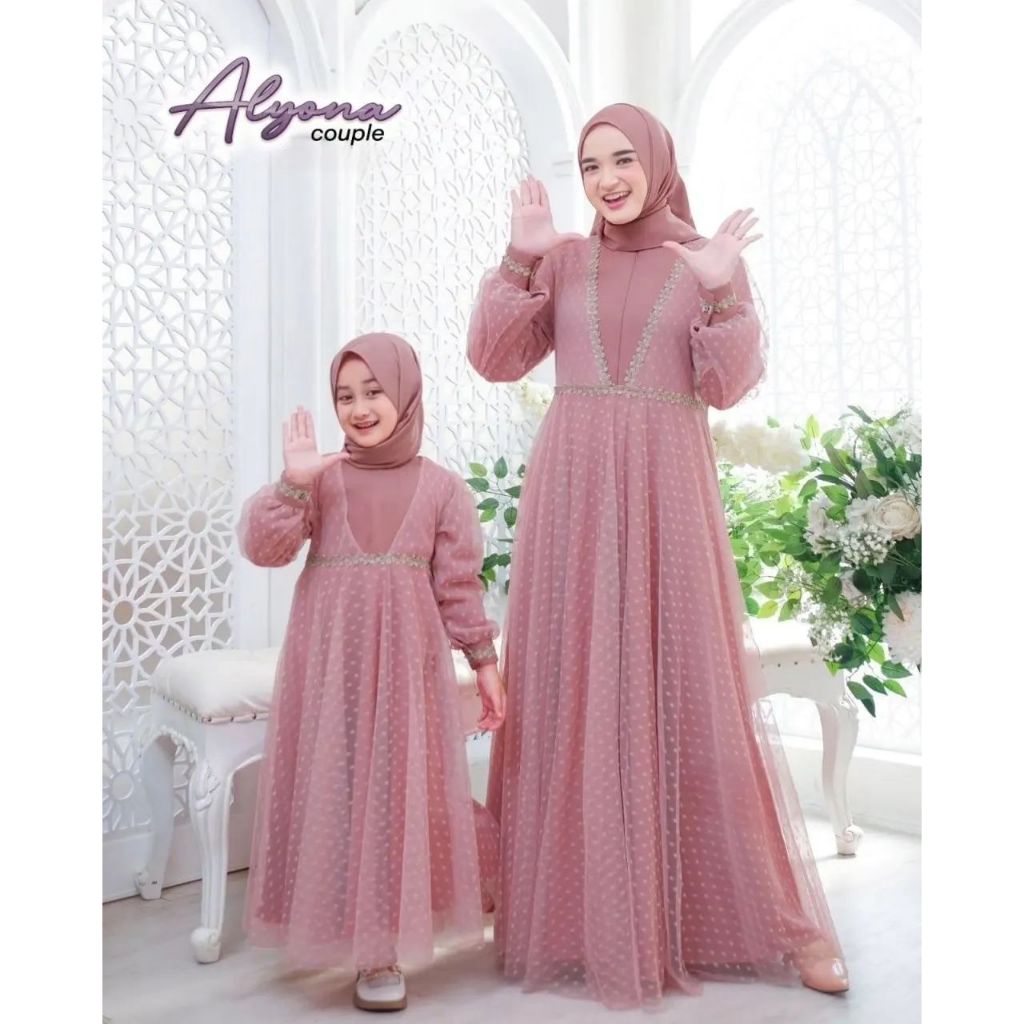 Baju Gamis Couple ibu anak perempuan Alyona dress Couple kondangan Dress Couple ibu anak perempuan G