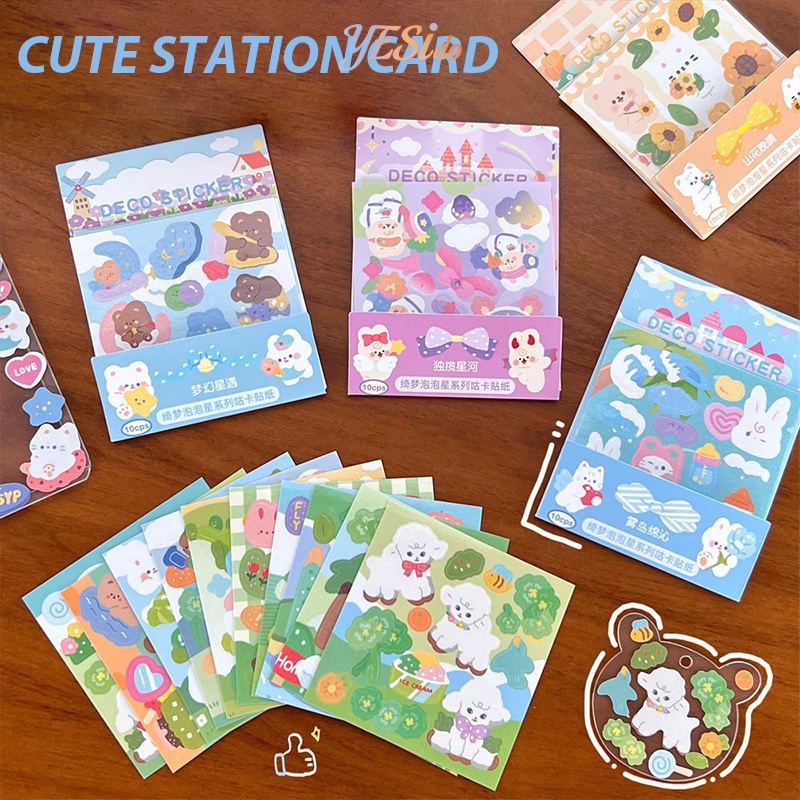 

COD✨ Seribintang gelembung stikerstiker hewan kartun lucustiker film flashfilm kecilpaket stiker buku panduan diy segar-YES