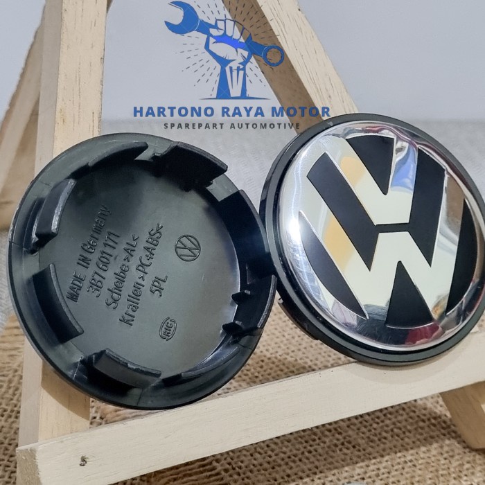 Dop Roda Velg Mobil Logo VW Volkswagen Dop Roda VW Wheel Caps 65mm - Hitam