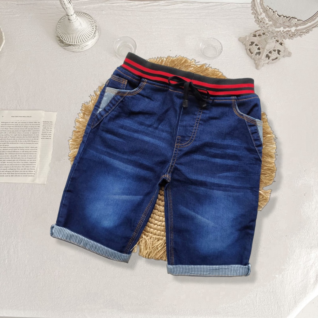NINO Celana Jeans Pendek Anak Laki Laki Tebal