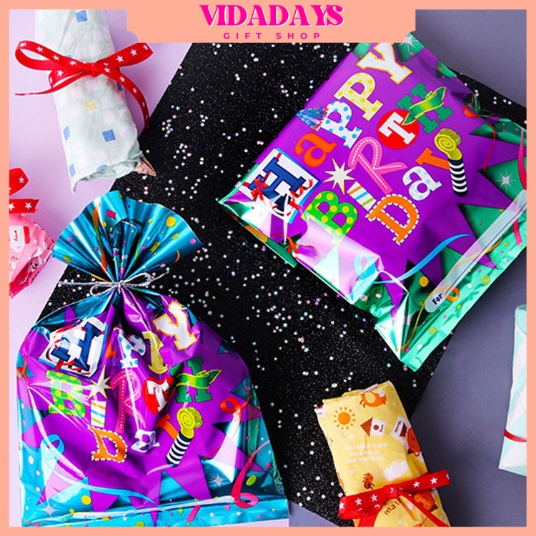 

VIDADAYS [10Pcs/Pack] Plastik Happy Birthday / Perlengkapan Pesta Ulang Tahun / Kantong Kado Hadiah / Plastik Kemasan Packaging Hampers Birthday Ulang Tahun Party