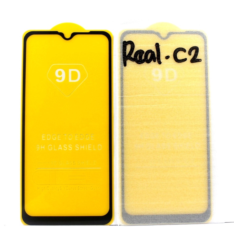 TEMPERED GLASS 9D REA C2- 2019 RMX1941 HITAM = OPO A1K TERBARU