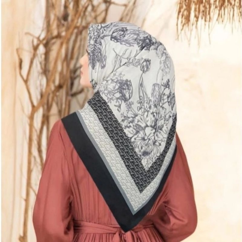 Promo jilbab motif akar segiemoat laser cut