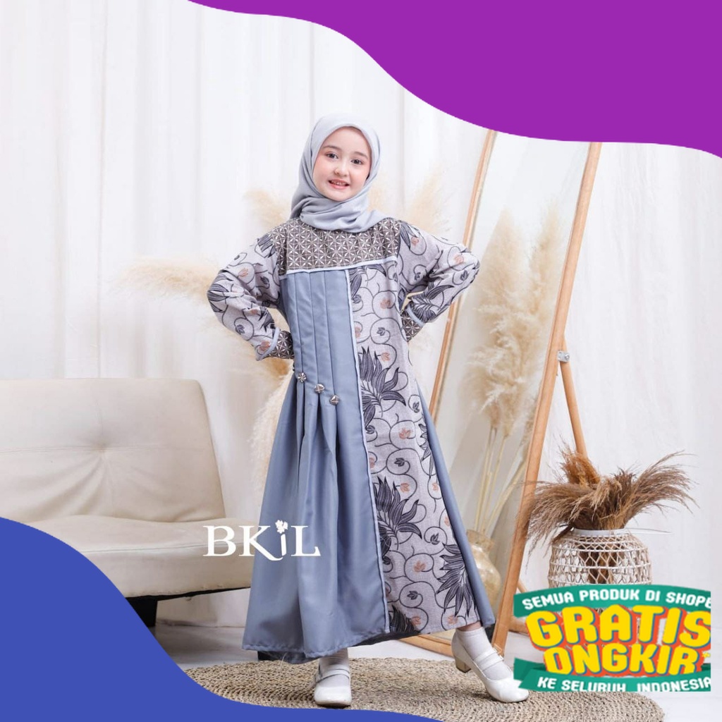 GAMIS ANAK KECE TERBARU GAMIS ANAK BATIK GAMIS ANAK KOMBINASI BATIK/ Mewah tebal kuat