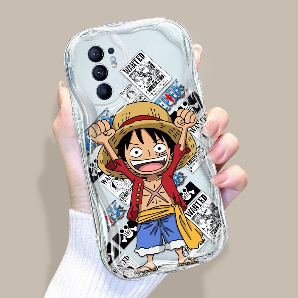 Untuk OPPO Reno 6 Softcase Hp Kesing Casing Soft Phone Case Kartun One Piece Luffy Melindungi Cassing