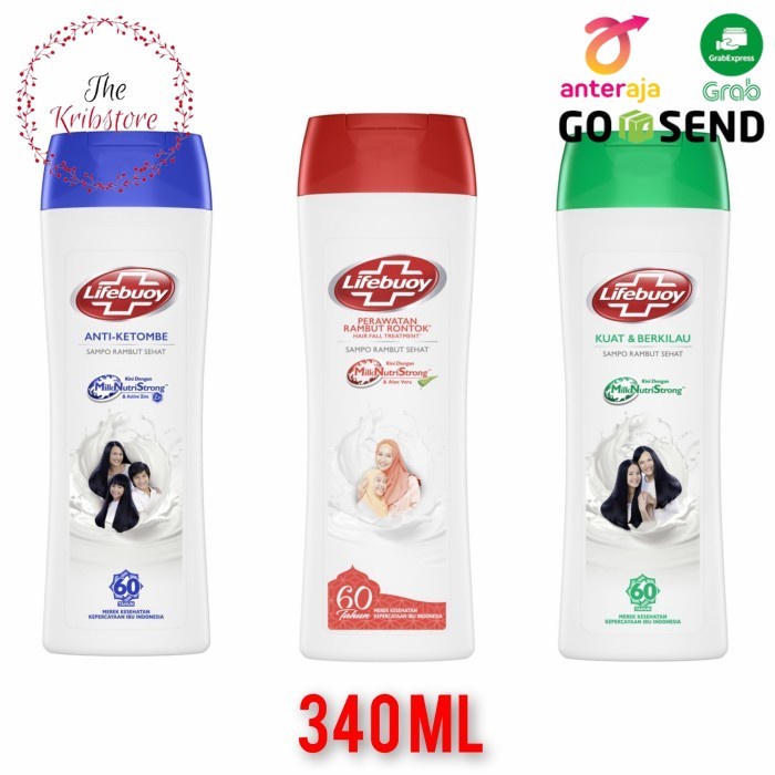 LIFEBUOY Shampoo Anti Ketombe, Anti Rontok, Kuat & Berkilau 340 ml