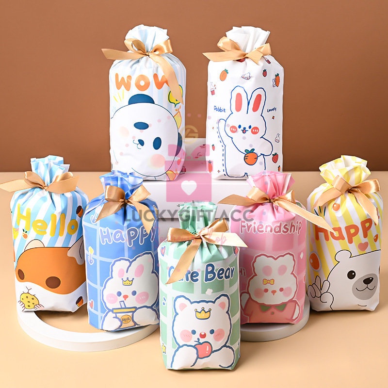 

(SANRIO UNIQUE 23) (10PCS) Goodie Bag Tali Serut/ Plastik Snack Karakter Lucu / Plastik Ulang Tahun / Plastik Kado
