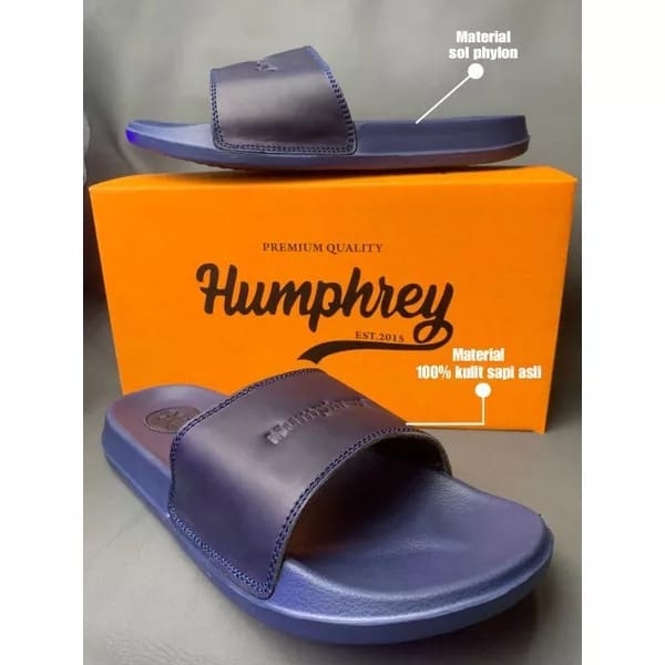HUMPHREY.ID - SLIP ON NAVY SANDAL  KULIT PREMIUM PRIA SANDAL SLIDE SANDAL KULIT SLIP ON ORIGINAL