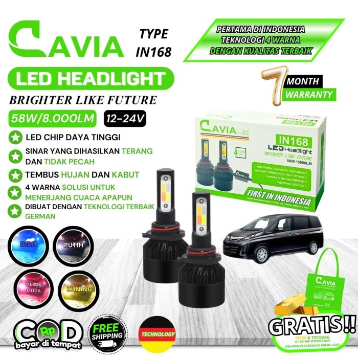 CAVIA-LAMPU LED 4 WARNA MAZDA BIANTE TERANG TEMBUS KABUT&HUJAN