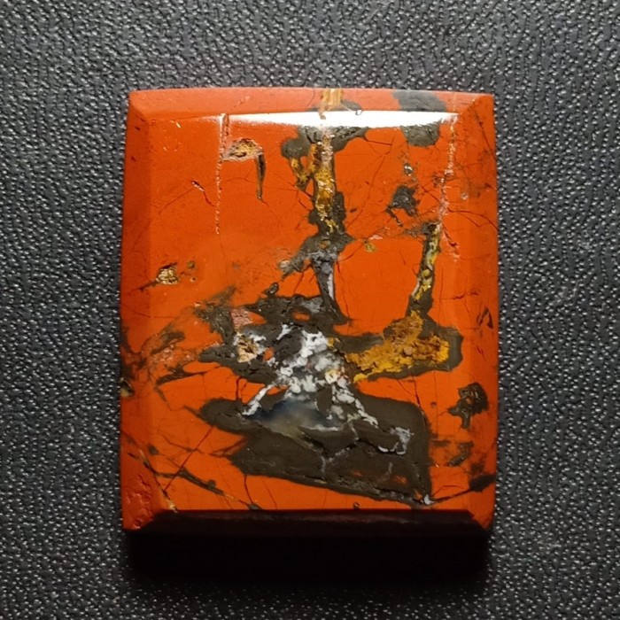 Natural Batu Akik Jasper Ati Ayam Motif Gambar Microscope Lab Antik