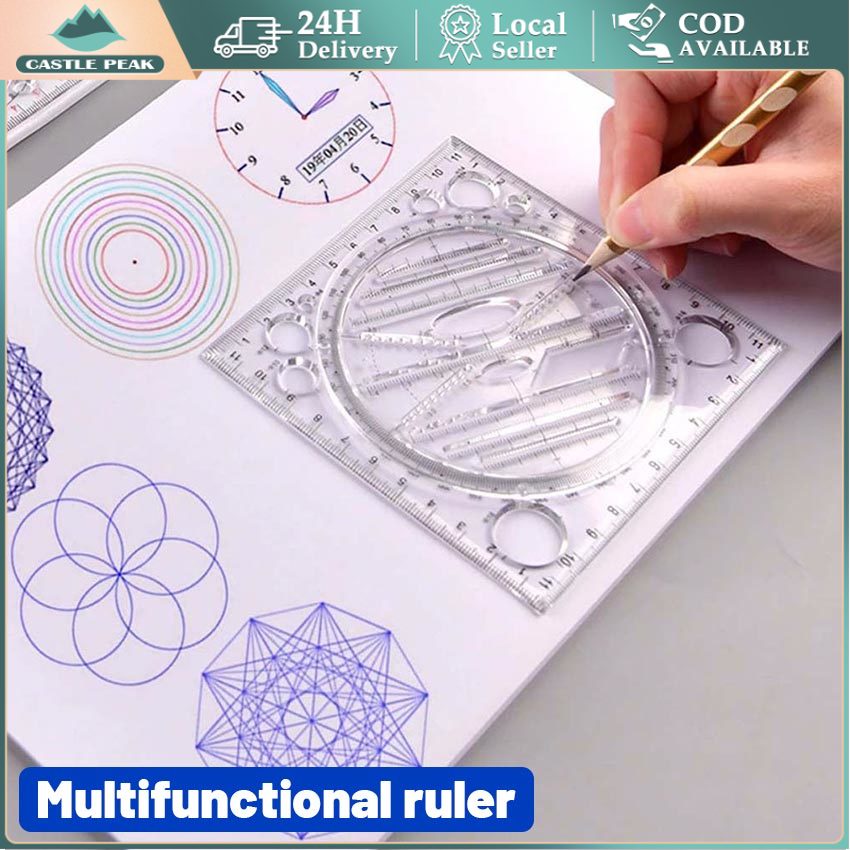 

penggaris geometris geometric ruler busur derajat multifungsi