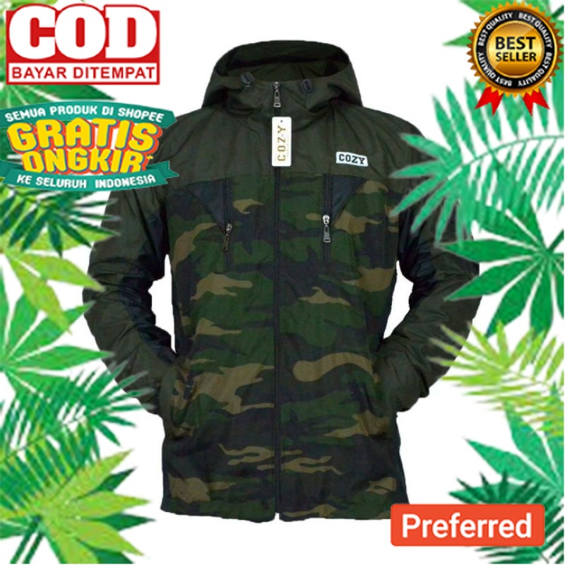 Jaket Gunung Original Cozy | Jaket Adventure New Loreng Army Terlaris Cozy | Jaket Pria Loreng Army/