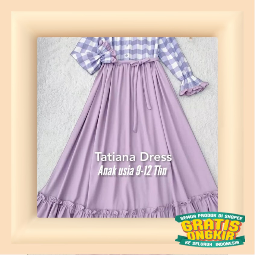 Tatiana Dress Gamis Anak Tanggung Terbaru Baju Muslim Anak Baju Gamis Kore style/ korean korea lisa 