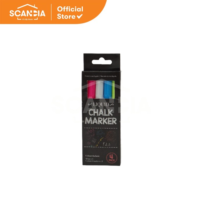 

SCANDIA Spidol Liquid Chalk Marker 4 Pcs/Pk (SE0729)