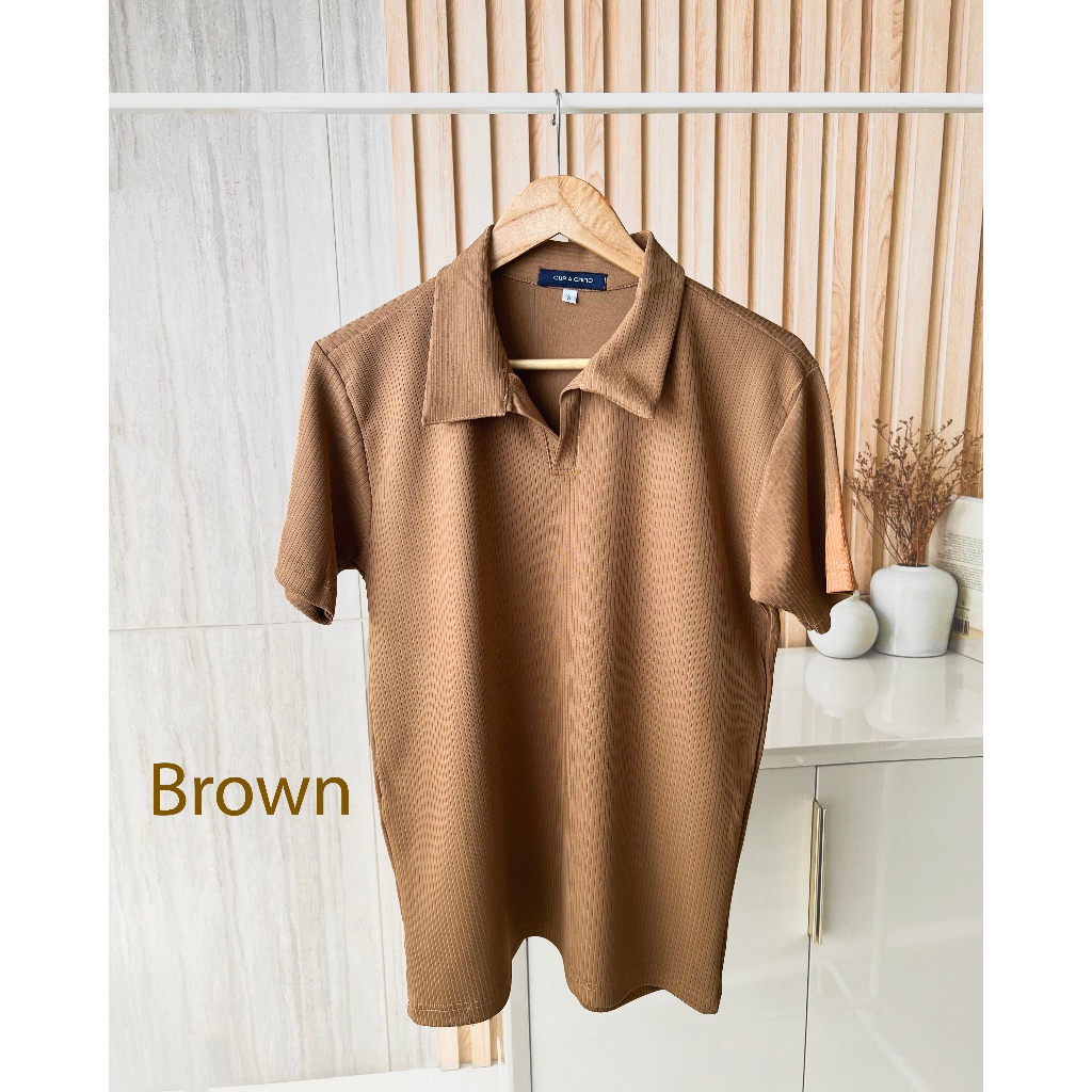 Cupachino Polo Shirt Slim Fit Warna Brown