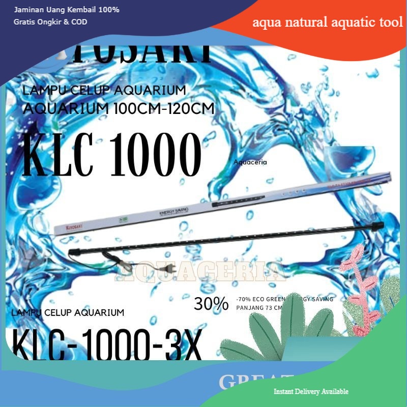 Lampu celup Aquarium 1 meter 3 mode warna KIYOSAKI KLC 1000 3X Lampu LED aquarium 3 MODE 18 WATT