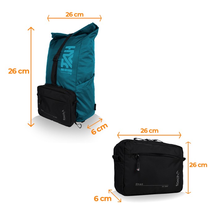 MURAH-  Torch Tas Ransel Lipat Selempang 2 in 1 Unisex Foldable Backpack Guild - Fallon Grey- 1.2.23