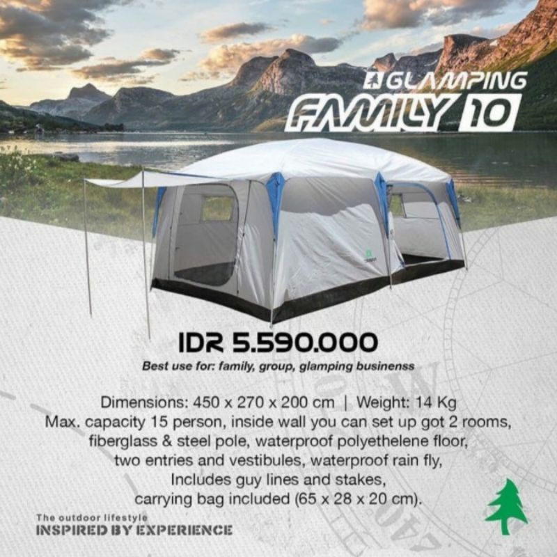 TENDA DOME CONSINA GLAMPING FAMILY 10 KAPASITAS 10 ORANG