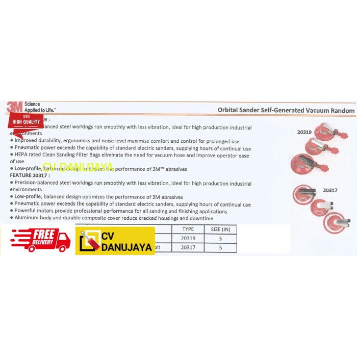 3M Orbital Sander Self-Generated Vacuum Random (VACUUM)